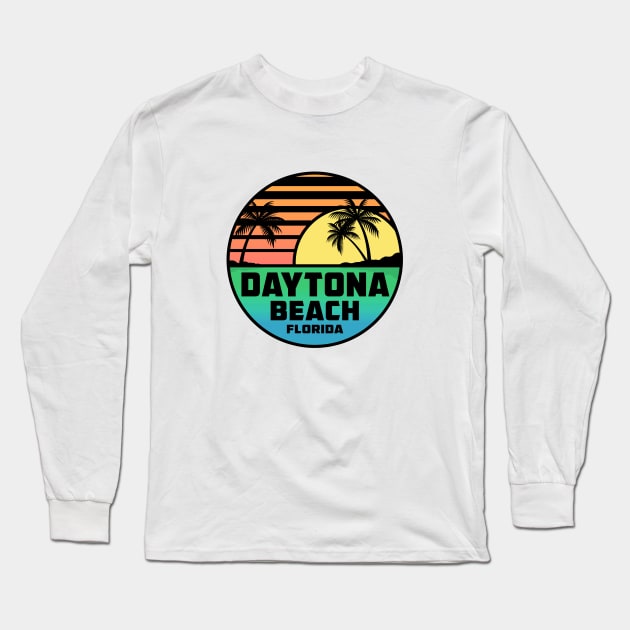 Daytona Beach Florida Tropical Beach Surfing Scuba Surf Vacation Long Sleeve T-Shirt by DD2019